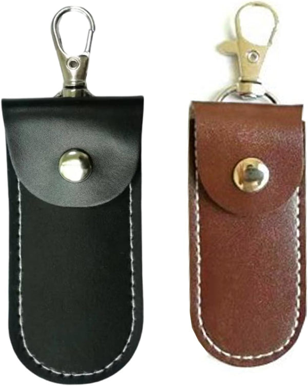 MUZZIOU Anti Lost USB Flash Drive Leather Holder, 2 Pcs Leather USB Protective
