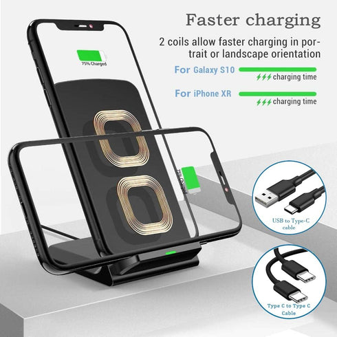 20W Fast Wireless Charger,Wireless Charging Stand Compatible with iPhone 15,15 Pro,14,13,12,11 Series/X/XS/XR/8, Phone Charger for Galaxy S24/S23/S22/S21/S20/Note 20,Pixel 8/7 Pro/LG G8(No Plug)