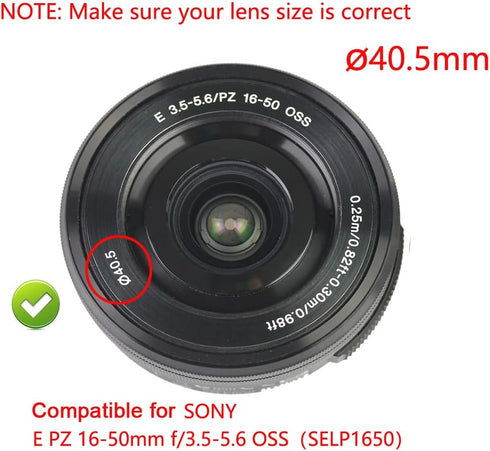 40.5mm Lens Cap for Sony Alpha A6600 A6500 A6400 A6300 Camera Kit E PZ 16-50mm f/3.5-5.6 Lens (2 Packs)