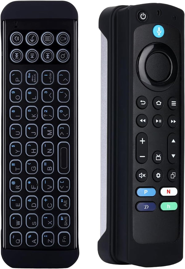 iPazzPort Mini Bluetooth Keyboard (QWERTY), Backlit Wireless Remote, Compatible with AMZ TV Stick 4K Max, Smart TV