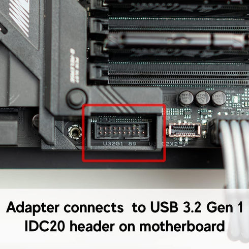 LINKUP USB-C Front Panel Adapter, Converts Motherboard 3.0/3.1 IDC20 19-Pin Header to Type-C for All USB-C Devices