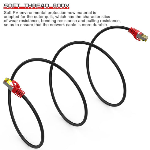 8 50 ft,1.5ft 6ft 10ft 20ft 25ft 30ft 75ft 100ft 150ft 200ft Cable,26AWG 40Gbps 2000Mhz,Indoor&Outdoor RJ45 Cat
