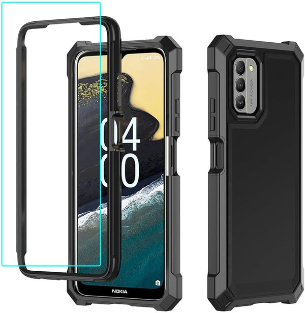 Nokia C300/G100 Case with Screen Protector, Full Body Protection for Nokia C300 N155DL & G100 N150DL, Frosted PC & TPU,