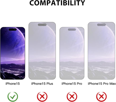 ZUSLAB Card Holder Slot Case Compatible with Apple iPhone 15 6.1 Inches 2023, Phone Wallet Case with 1 Tempered Glass Screen Protector, Rubber & PC Bumper Cover for Women Men, Black