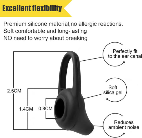 Ear Hooks Eartips Kit, 360° Rotatable Adjustable Soft Silicone Anti-Slip Sports Clamp for Newbee/Plantronics/TOORUN