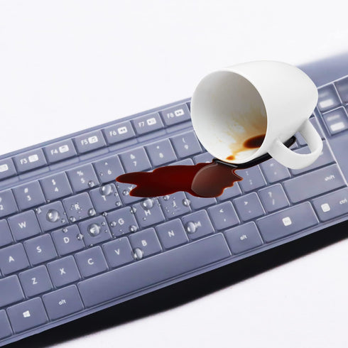 MUBUY-GOL Clear Keyboard Cover Design for Logitech MK235 K375 K375S, Waterproof & Dustproof Silicone Skin