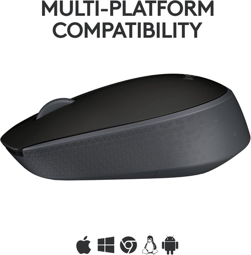 Logitech M170 Wireless Mouse for PC, Mac, Laptop, 2.4 GHz with USB Mini Receiver, Ambidextrous - Black