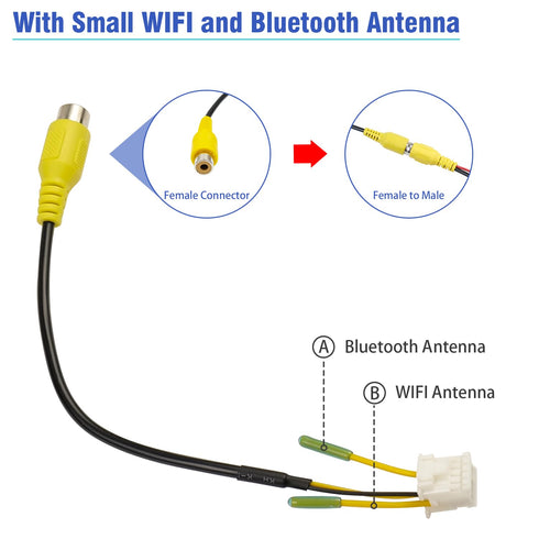 10Pin RCA Wiring Harness Connector for Android Car Stereo Radio Backup Camera Replacement Cable