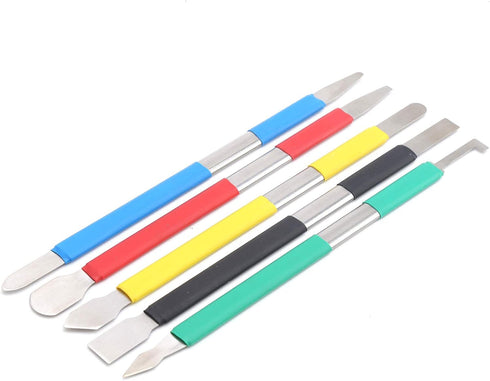 Hilitand 5pcs Dual Ends Metal Spudger Set - Professional Pry Opening Tool Kit for Mobile Devices