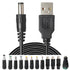 USB to DC Power Charging Cable with 12pcs DC Barrel Jack Universal Laptop Power Adapter Tips, USB 2.0 to DC