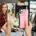 TOOVREN Phone Cover for iPhone 11 Pro Max, Wallet Case with Card Holder, PU Leather Kickstand, Pink