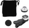 OUNONA 2 Sets 3-in-1 Clip-on Smartphone Camera Lens Kit with Fisheye Wide Angle