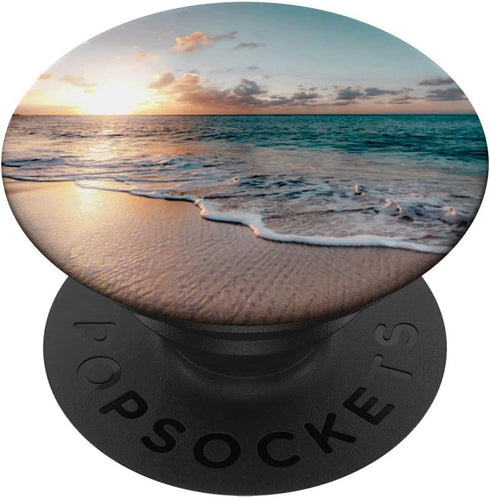 Phone Holder Pop Knobs Beach Ocean Sunset Wave - Tropical Sand PopSockets Adhesive PopGrip