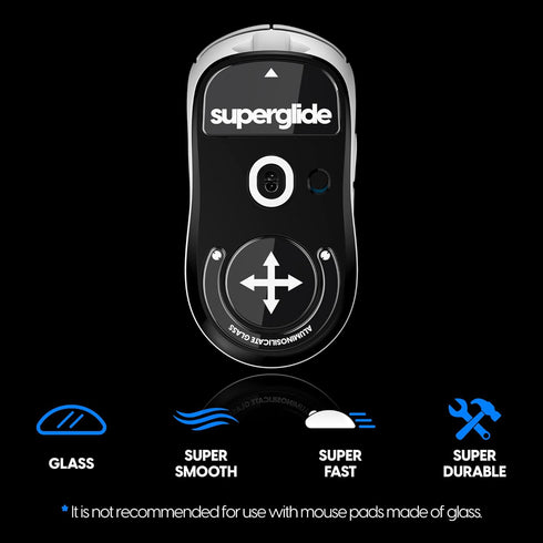 Superglide1 Mouse Feet/Skates - Ultra Strong Glass for Logitech G Pro X Superlight1 (Black)