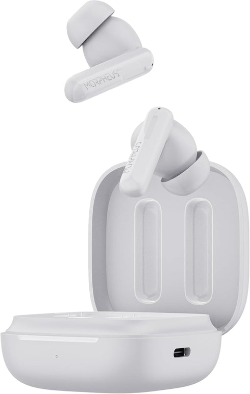 Nemesis ANC Wireless Noise Cancelling Headphones TW2750W, In-Ear Bluetooth Earphones, Pure White