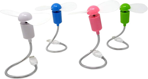 Honbay 4PCS Mini Mobile USB-Powered Cooling Fan, Gooseneck Air Blower for Desktop PC, Laptop, Tablet