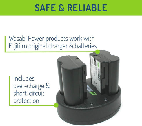 Fujifilm NP-W235 Dual Charger & Battery (2-Pack) for X-H2S, GFX 50S II, GFX 100S, X-T4, VG-XT4 Vertical Grip