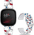 Floral Pattern Printed Cartoon Watch Bands for Fitbit Versa 4/3/Sense, Soft Silicone Sport Replacement