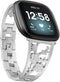 Stainless Steel Bracelet Compatible with Fitbit Sense 2/Sense/Versa 4/Versa 3 - Dressy Luxurious Bands