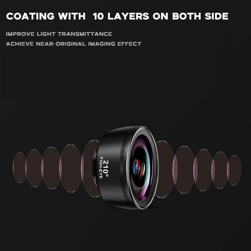 3-in-1 Smartphone Lens Kit - 210° Fisheye, 120° Wide-Angle, 25X Macro Lens for Stunning Photography