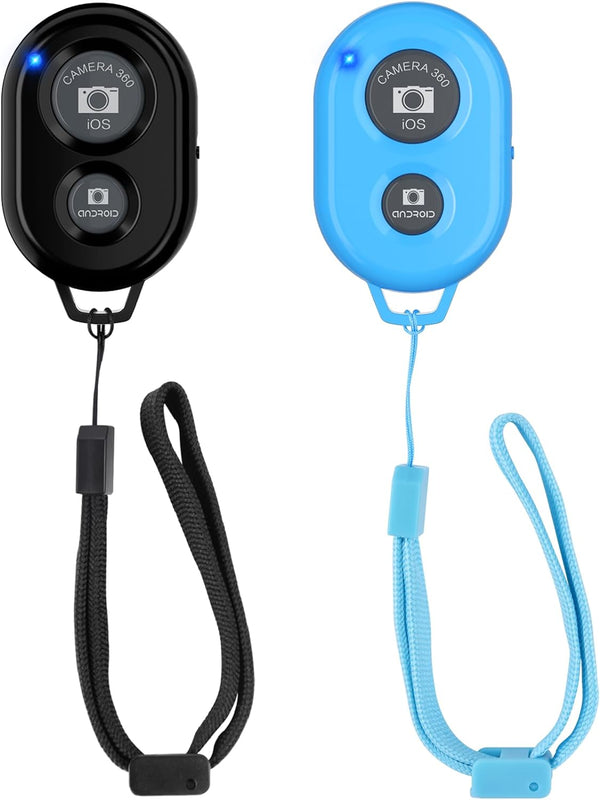 Wireless Camera Remote Shutter for Smartphones - 2 Pack, Zttopo Wireless Control for iPhone/Android, Wrist Strap