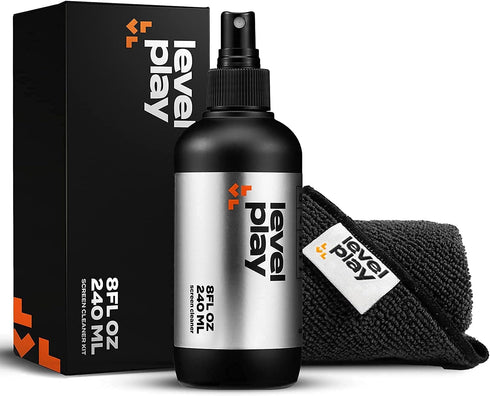 Screen Cleaner Kit from LEVELPLAY: Cleaner for Electronic Devices, 8oz Alcohol-Free Spray + Microfiber Cloth