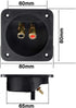 3.1 Square Double Binding Gold Plate Push Spring Loaded Jacks Connector Speaker Box Terminal Cup with Screws (Black - 4pcs)