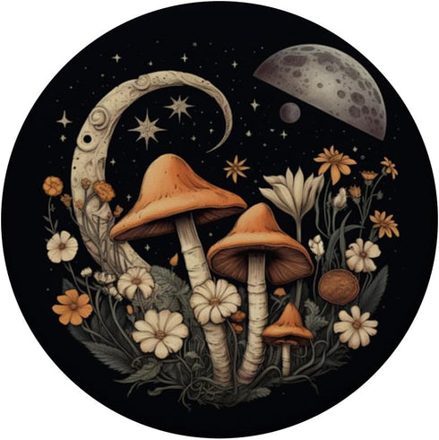 Mushroom Stars Flowers Night Aesthetic PopSockets Swappable PopGrip
