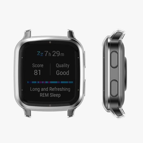 kwmobile Case Compatible with Garmin Venu Sq 2 Music/Sq 2, 2X TPU Silicone Fitness Tracker Cover - Transparent