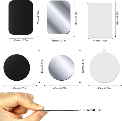 Generic 12-Pack 3 3 3 3 Metal Plates for Magnetic Phone Holders, Ultra-Thin Adhesive Backing Metal Plates for Car