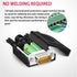 2PCS Male VGA Solderless Quick Connector, 16mm Thinner 3+9 DB15 Serial Plug to 15-pin Port