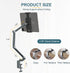 Houele 360Rotate 4-15.6" Tablet Stand Holder, Adjustable Foldable Tablet Arm iPad Desk Mount with Base, Phone Holder