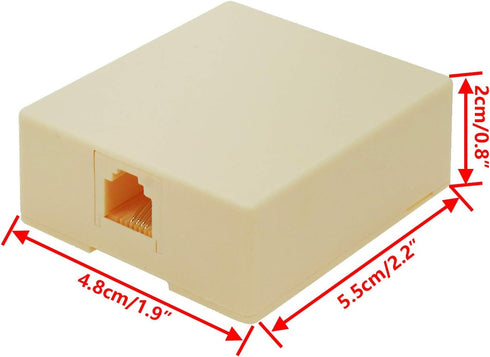 Rj11 6P4C Jack Modular Self Adhesive Surface Mount Single Port Telephone Connector - 2pcs by Dahszhi