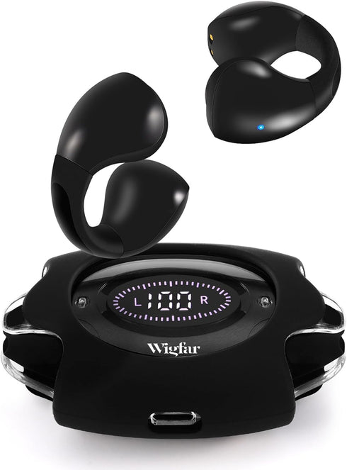 Open Ear True Wireless Bluetooth Headphones, Ear Clip Earbuds, Sweat Resistant, 24HRS Playtime for Workout/Driving