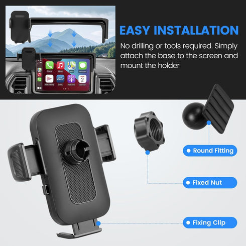FETUSI 2021-2024 8-Inch 360 Car Phone Holder Fit for Ford Bronco Sport Auto Interior Accessories Screen Fixed Clip