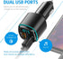 Upgraded Criacr V5.0 Bluetooth FM Transmitter for Car, QC3.0 Charge & 7 RGB Color LED Backlit Adapter