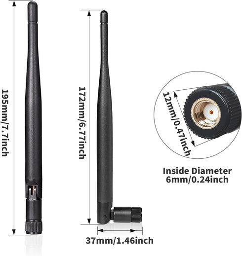 Fosi Audio Bluetooth Antenna WiFi SMA Male PC 2.4GHz 6dBi Single Band Boost Bluetooth Audio Range for Home Office Wireless Network Router IP Camera Amplifier Wireless Range Extender 2 Pack (SMA-Male) by Fosi Audio