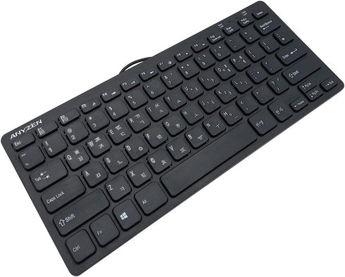 Mini Wired Keyboard (Korean-English) Ultra Thin and Light Portable 78 Keys USB Desktop, Laptop, Windows 7/8/10,