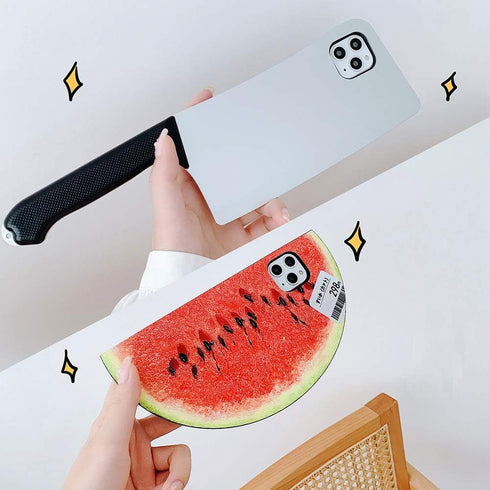SGVAHY Creative Case for iPhone 7Plus/8Plus - Fun 3D Kitchen Knife Shape Case, Anti-Drop Protection, Silver