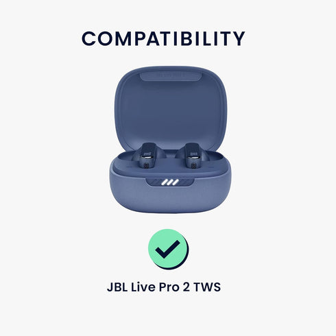 kwmobile Silicone Case Compatible with JBL Live Pro 2 TWS Case Cover - Don't Touch My Headphones White/Black/Black