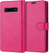 GOOSPERY Mansoor Wallet Case for Samsung Galaxy S10 Plus (2019) - Hot Pink Double Sided Card Holder Flip Cover