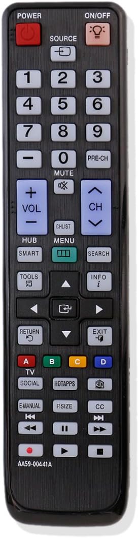 AA59-00441A Remote Control for Samsung TV Models UN40D6420UF, UN46D6420UF, UN55D6420UF, UN60D6420UF