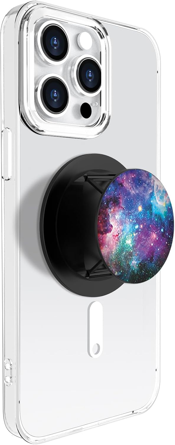 Magnetic Expanding Phone Stand Compatible with MagSafe Phone Grip Socket, iPhone 15 14 13 12 Pro Max Plus Mini (Nebula