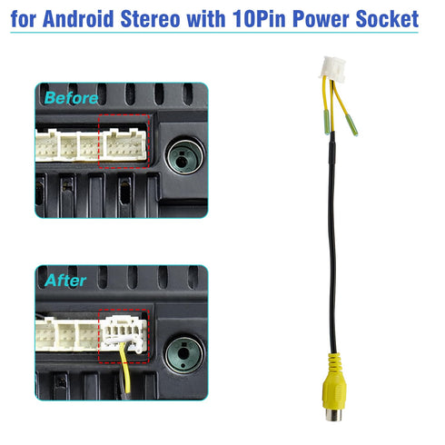 10Pin RCA Wiring Harness Connector for Android Car Stereo Radio Backup Camera Replacement Cable