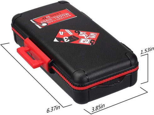 LENSGO Camera Battery Memory Card Case, Water-Resistant Hard Protector for 3 Batteries & 6 SD Cards (Red)
