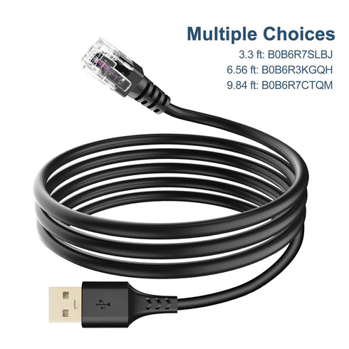 Radar Detector Cable with USB to RJ11 Plug for Escort Valentine One Uniden Beltronics Replacement Power Cable