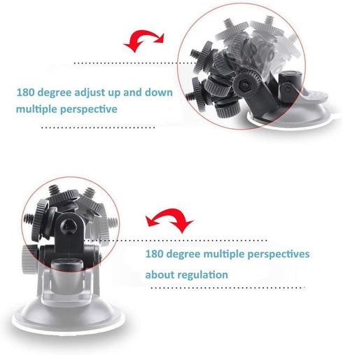 Car Windscreen GPS Suction Cup Mount for Dash Cam, Camcorder Bracket Holder for GoPros, SJCAM, Xiaomi Yi