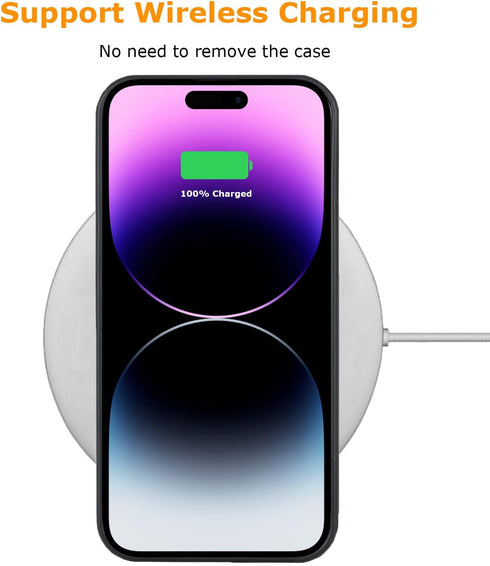 molzar Grip Series Case for iPhone 14 Pro Max, Real Forged Carbon Fiber, Wireless Charging Compatible (Glossy Black/Red)