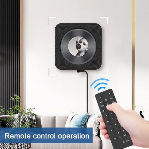 Portable CD Player with Bluetooth, Desktop CD Music Player with Remote Control, Dual Speakers, FM Radio