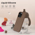 ORNARTO iPhone 15 Pro Max Case 6.7" - Slim Shockproof Liquid Silicone, 3 Layers, Soft Gel, Anti-Scratch Lining - Brown